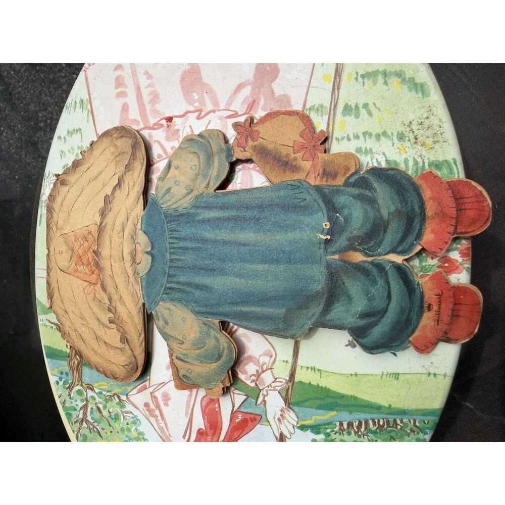 6 Vintage 1940s Hallmark Paper Doll Set with Cut Outs & Greeting Cards Bundle